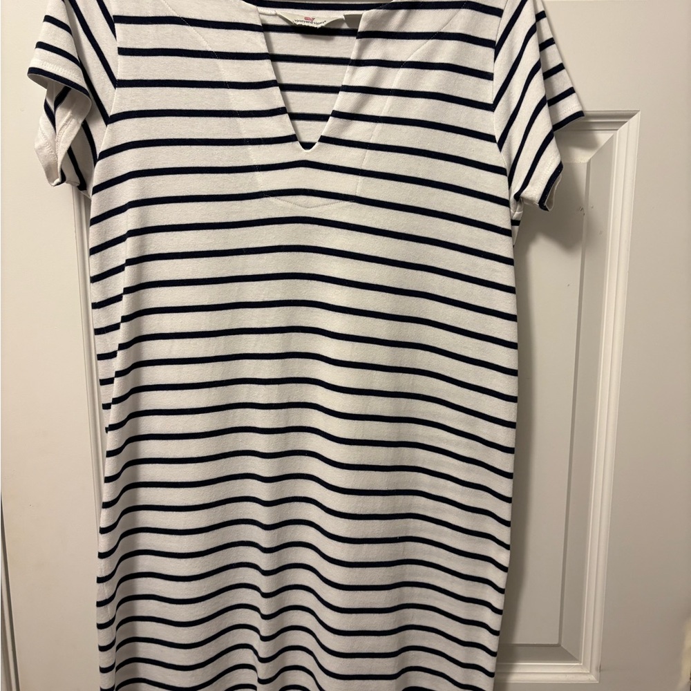 Vineyard Vines Navy and White Striped Dress